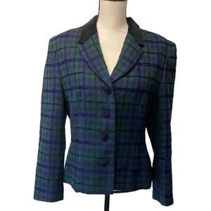pendleton tartan wool check blazer